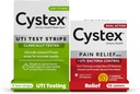 Cystex Urinary Tract Infection (UTI) Test Strips + Pain Relief: 4 Test Strips & 48 Capsules Pain Relief Medicine