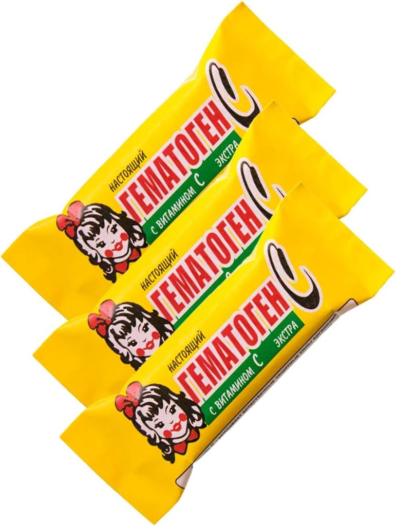 3-Pack Hematogen para niños Detskiy con vitamina C 40G/1.4oz Гематоген Гетский