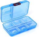 Pill Organizer, Dispensador de Píldora portátil,9 compartimentos Moisture-Proof Pill Box for Purse Vitamins, Medicine, Fish Oil,Travel Pill Organizer (Blue)
