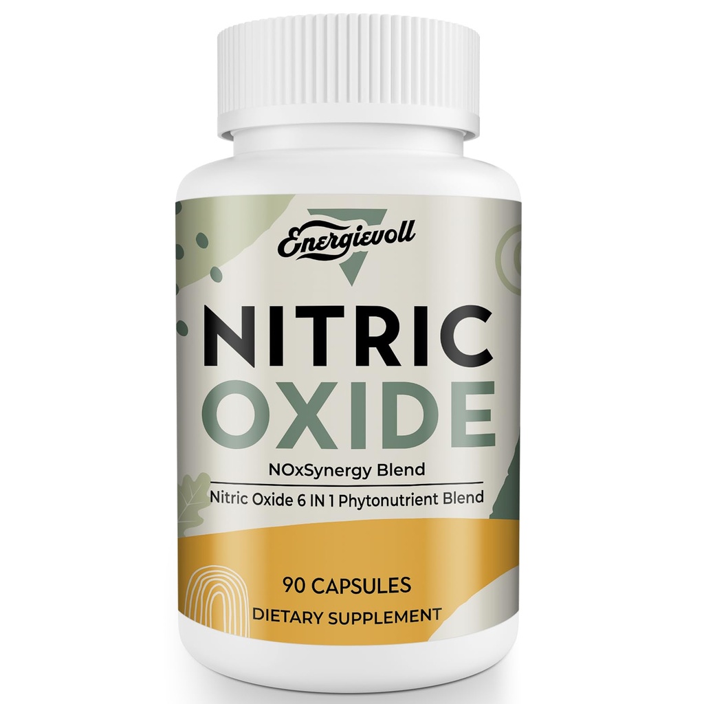 Energievoll Nitric Oxide Supplement for Men - Precursor and Phytonutrient Blend for Energy, Oxygenation, and Blood Pressure (1 Pack)