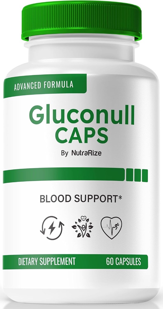 Gluconull Caps, Oficial Gluco NullCaps Fórmula, Soporte Puro para Niveles Estables y Energía de Combustible para Salud Global, Ingredientes All-Natural, Gluco Null Glyco Optimizer (60 cápsulas)