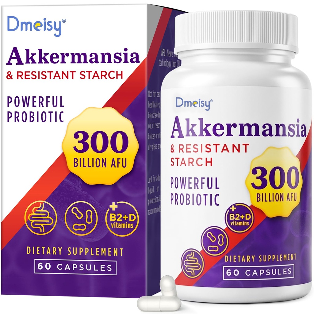 GLP ONE Suplemento - 300 Billones AFU Akkermansia Muciniphila, Akkermansia Probiotic for Women &amp; Men, for Boost , Digestive, Gut, Immunity, Enhances Gut Lining Function " Intestinal Walls, 60 Conde