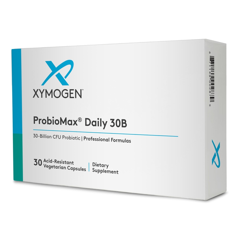 XYMOGEN ProbioMax Daily 30B - Vegetariano, Dairy &amp; Gluten Probióticos Gratuitos para la Salud Digestiva - Suplementos Probióticos de Mujeres y Hombres - Anteriormente ProbioMax Daily DF (30 cápsulas)