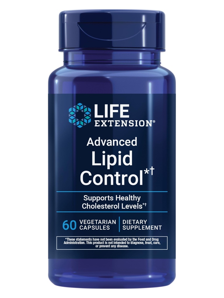 Life Extension Advanced Lipid Control, amla Extract, Indian Gooseberry, Heart Health, endothelial Health, Vegetarian, Gluten-Free, 60 cápsulas
