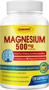 Suplemento Complejo de Magnesio 10-in-1, Magnesium Glycinate 500mg con Citrato & Malate, Chelated High Absorption Plus Vitamin D3 & Zinc - para Nerve, Muscle & Bone Support - 120 cápsulas
