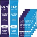 Som Sleep, Descanso sueño Zero Sugar Powder Drink Mix 20 Pack Set: Cherry & Berry Flavor – Vegan, Keto