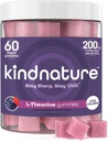 amnature L-Theanine Gummies 200mg – Vegan Calm & Focus Supplement for Adults &amp; Kids Ages 4+ – Mixed Berry Chewable, Low Sugar, Non-Drowsy*