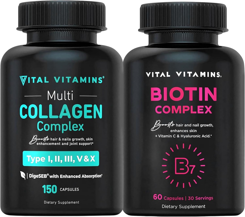 Vitaminas Vitales Píldoras Multi Collagen + Píldoras Complejo Biotina