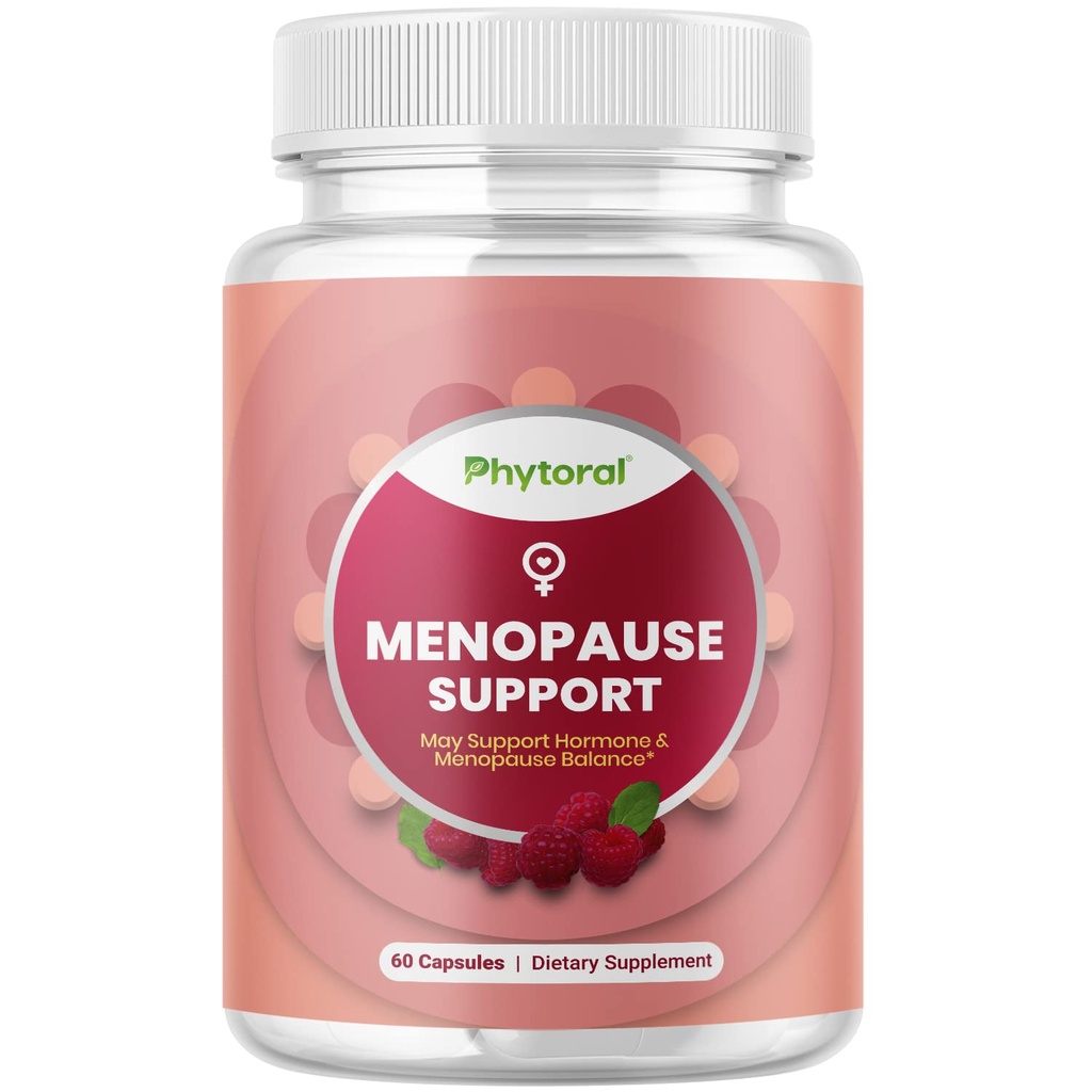 Phytoral completa suplemento de la menopausia herbales para las mujeres - Equilibrio de hormonas hembras cápsulas para sudor nocturno Flashes calientes " Mood Swings con Dong Quai, Chaste Berry " Negro Cohosh Root - 60 Conde Pack