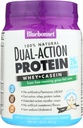 Bluebonnet Nutrición Proteína de doble acción, Whey de vacas de grano, sin azúcar añadido, no GMO, Gluten &amp; Soy Gratis, Kosher Dairy, sabor de vainilla francés, blanco, 16.8 Oz