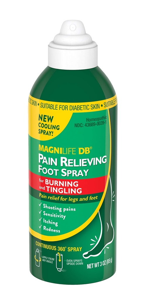MagniLife DB Dolor Aliviado de pie, Alivio de Dolor Naturalmente Enfriado para Soothe Burning y Tingling, Adecuado para la piel diabética - 3oz