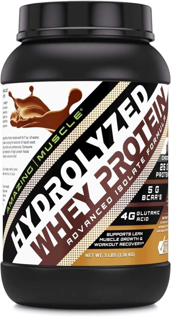 Increíble Muscle Ultra Puro Hidrolyzed Whey Protein Isolate * Admite Lean Muscle Growth & Rapid Recovery (Chocolate)