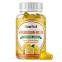 Magnesium Oxide Gummies 400mg, Magnesium Oxide Chewable Suplemento para Adultos &amp; Niños, Nerve, Muscle, Bone & Heart Support, Non GMO, Pectin, Vegan, 60