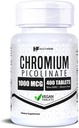 Chromium Picolinate 1000mcg TEN 400 Tablas Vegan TENIDO Alta Absorción Suplemento mineral tención apoya el metabolismo saludable del azúcar " Absorción Nutriente TENIDO NO GMO, Gluten-Free TEN Made in USA