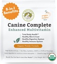 Wholistic Pet Organics Canine Complete - Pólvora multivitamínica de perros - 4 Lb - Vitaminas y suplementos diarios de perros para alimentos caseros - Sistema inmunológico, piel, carne & salud general - pequeña y gran semilla
