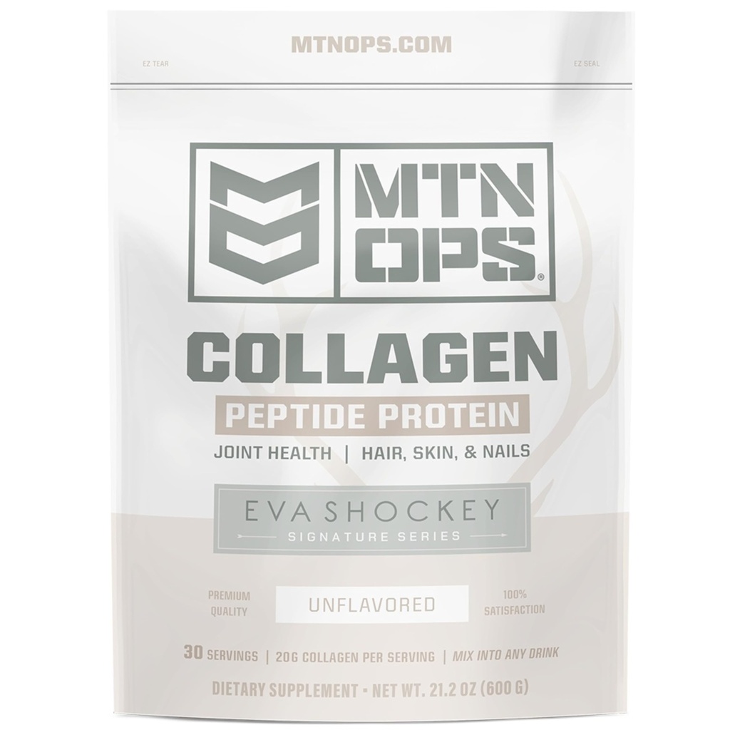 MTN OPS Collagen Peptide Protein Powder by Eva Shockey's Signature Series, 20g Bovine Collagen Peptide Protein per Serving, Zero Sugar, Paleo Friendly, 30 Servings, 21.2 Ounce