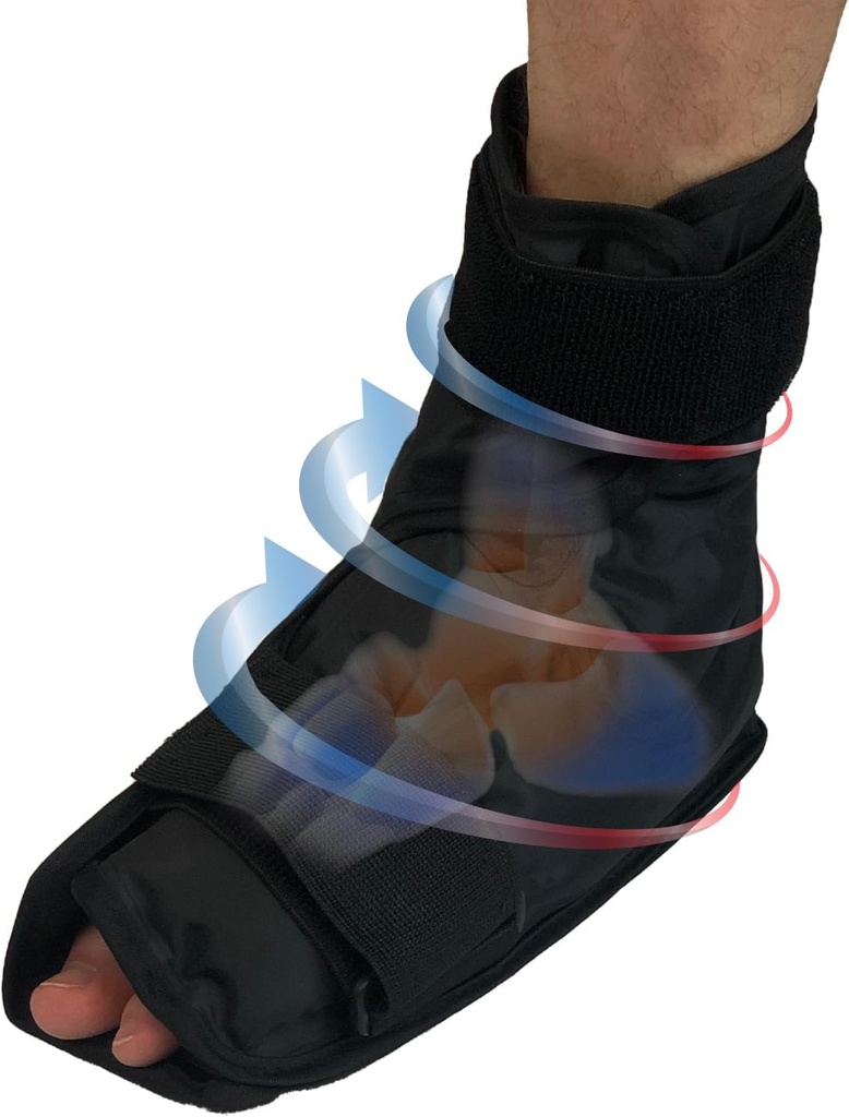 Foot & Ankle Pain Relief Hot/Cold Gel Wrap - Effectively Relieve Foot and Ankle Aches & Pains Using Compression Gel Ankle Ice Pack Wrap - Heated or Cooled, Targets All Areas of Ankle & Foot - Large