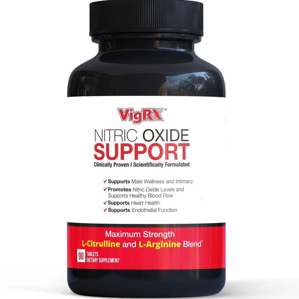 VigRX Nitric Oxide Support - Premium L-Citrulline & L-Arginine Booster for Men - Supports Energy and Performance - Advanced Nitric Oxide Formula - 90 Veggie Capsules