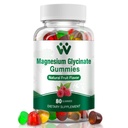 Magnesium Glycinate Gummies 400 Mg, Magnesio sin azúcar para niños y adultos con L-Threonate, Calcio &amp; Vitaminas B6+D3, 80 Conde Magnesium Glycinate Gummy Mixed Fruit Flavors