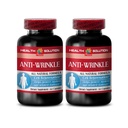 cápsulas antirrugas para cara - ANTI-WRINKLE COMPLEX - Minerales de piel, suplemento anti-envejecimiento, vitamina E colágeno, antirrugas suero, ácido alfa lipoico, píldoras antirrugas para las mujeres, 2 Bot 120 Caps