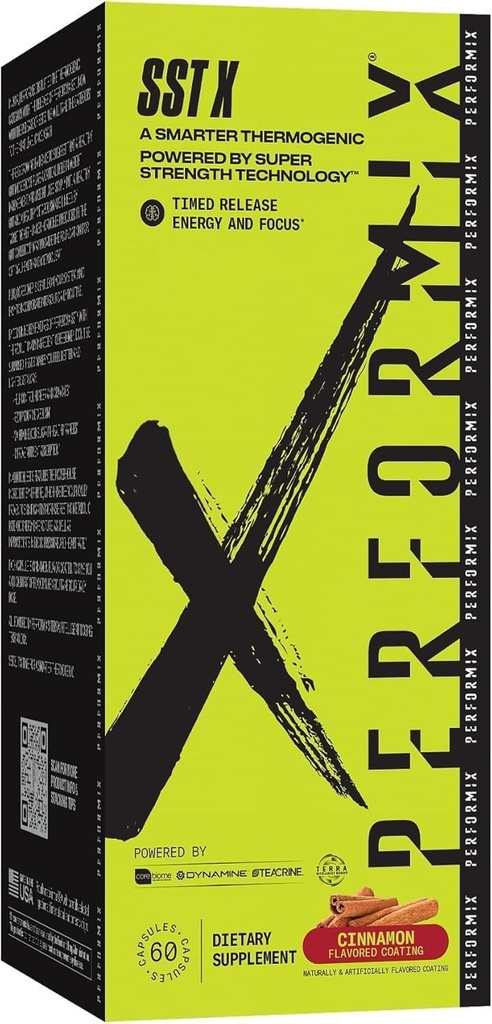 PERFORMIX SST X Timed Release Energy and Focus Powered by Super Strength Technology - Cinnamon - 60 cápsulas (30 piezas)