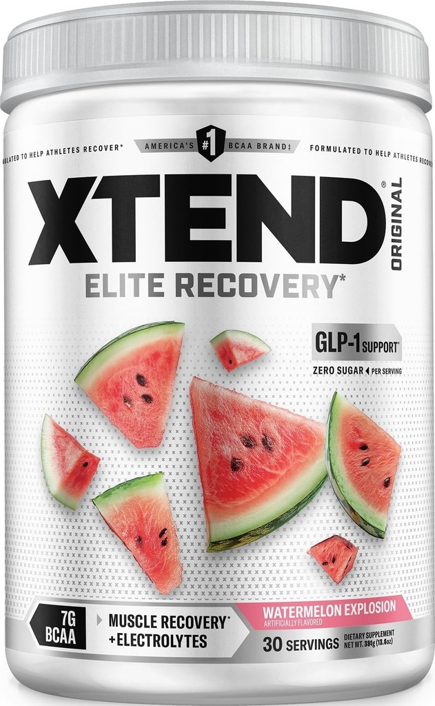 Xtend Original BCAA Powder, Zero Sugar, Watermelon Explosion, 30 Serv