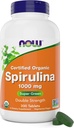 AHORA Alimentos Ecológico Spirulina 1000mg Tablas - 300 Cuenta - No GMO, Super Verde Suplemento Alimentario - Doble fuerza 1000 mg - Naturalmente Occurring Beta-Caroteno (VIT A), B-12 y GLA
