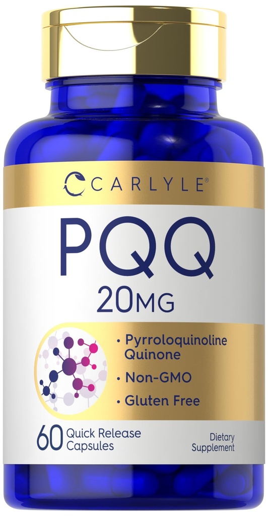 Carlyle PQQ Suplemento 20 mg  60 cápsulas ← No GMO y Gluten gratis