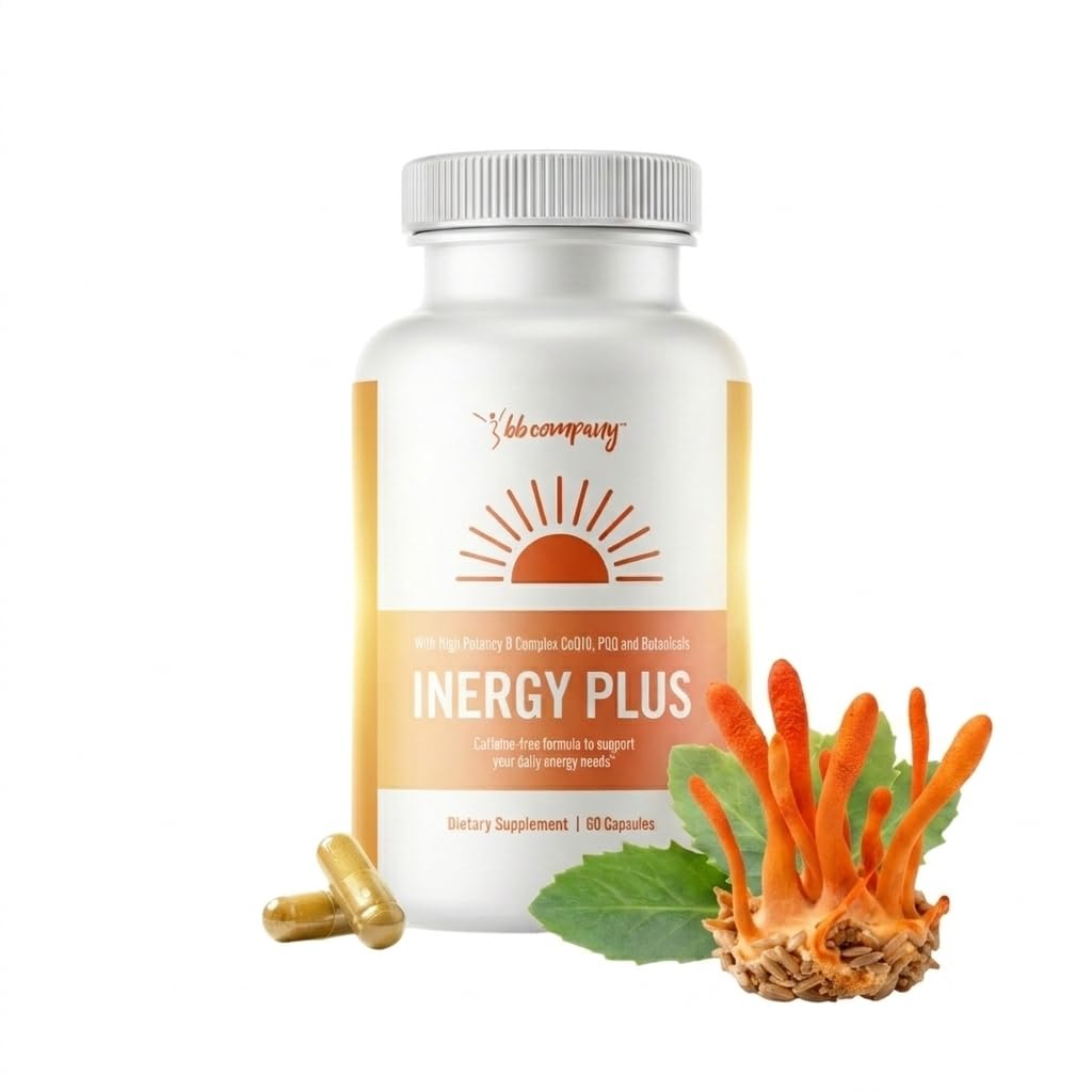 InergyPLUS tóxico Vitaminas de Energía para Mujeres, Fatiga, Suplementos de Energía Natural para Focus tóxicos Vitamina B12, Ácido Fólico, Rhodiola Rosea, Cordyceps, CoQ10, Caffeine Free TEN Packaging Vary ANTE 60 Ct