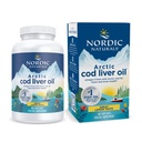 Naturales nórdicos Aceite de hígado de bacalao, limón - 180 geles blandos - 750 mg Total Omega-3 con EPA &amp; DHA - Corazón &amp; Salud cerebral, Inmunidad saludable, Bienestar general - No GMO - 60 Actuaciones
