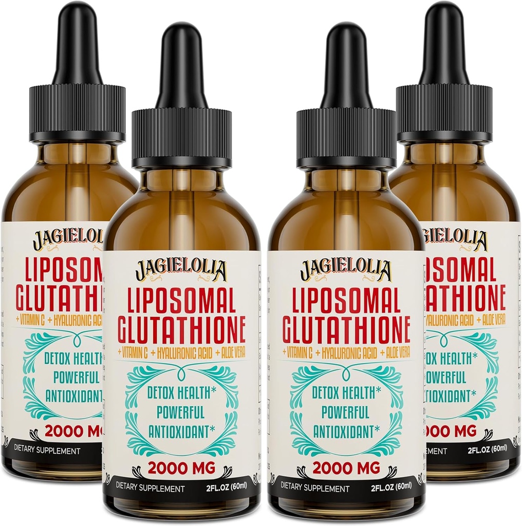 Liposomal Glutathione Liquid 2000MG – Antioxidante Detox Suplemento para Mujeres &amp; Hombres, Defensa del envejecimiento, Función del hígado &amp; Energía, con ácido hialurónico + Aloe Vera + Vitamina C, Natural &amp; Vegan, 8 FL.OZ