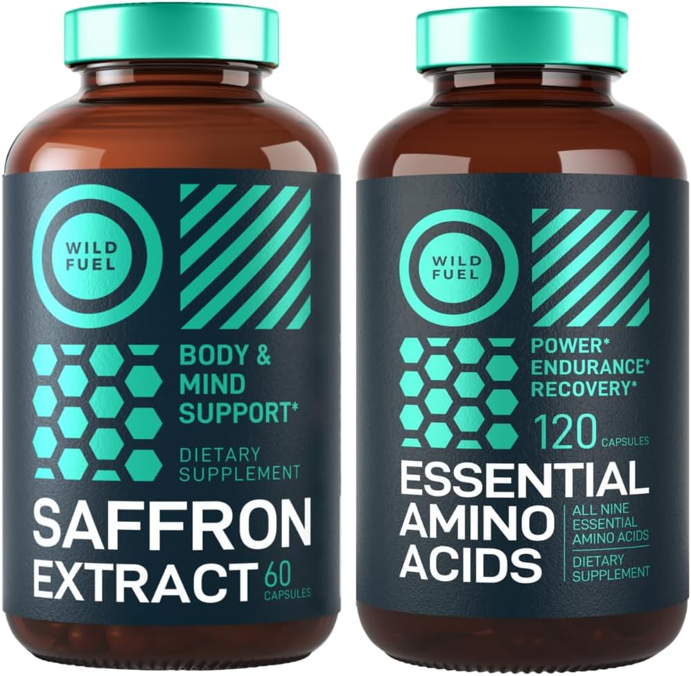 Suplemento esencial de Aminoácidos y extracto de Saffron puro Energía y Mood Bundle