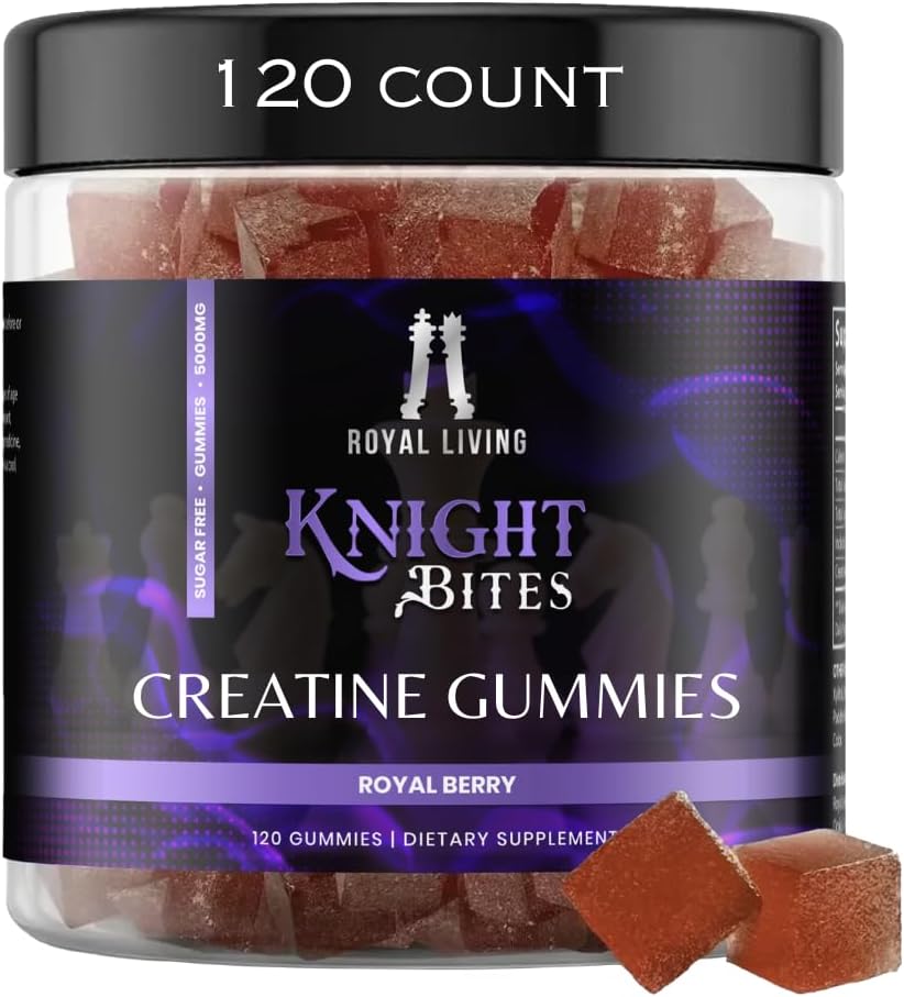 Azúcar Monohydrate Gummies 5g para Hombres &amp; Mujeres, Chewables Cretino Monohidrato para Crecimiento Musculo & Recuperación, Vegan, Sabor de Mixberry, 120 Cuenta
