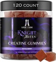 Azúcar Monohydrate Gummies 5g para Hombres &amp; Mujeres, Chewables Cretino Monohidrato para Crecimiento Musculo & Recuperación, Vegan, Sabor de Mixberry, 120 Cuenta