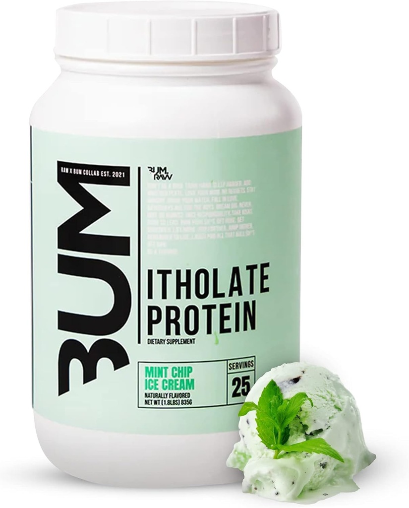 RAW Whey Isolate Protein Powder, Mint Chip Ice Cream (CBUM Itholate Protein) - 100% Grass-Fed Sports Nutrition Powder for Muscle Growth & Recovery - Low-Fat, Low Carb, Naturalmente Flavored - 25 Servimientos