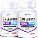 HealthFare Melatonin 60mg Silencioso Pack of 2 ← 90 Veg Capsules Cada ← High-Strength Fórmula ← Vegetarian, Non-GMO, Gluten-Free