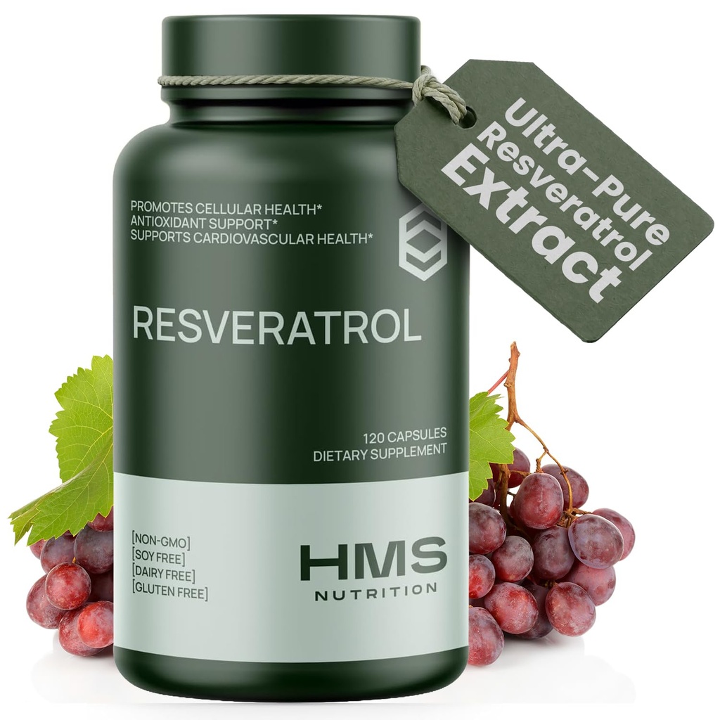 Resveratrol 1400mg 120 Capsules Trans-Resveratrol de alta potencia con potentes antioxidantes Acai Grapeseed Green Tea Supports Cellular and Cardiovascular Health Anti-Aging