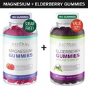 Gummies de Magnesio Libre de Azúcar (180 Gummies) y Gummies de Elderberry (180 Gummies)