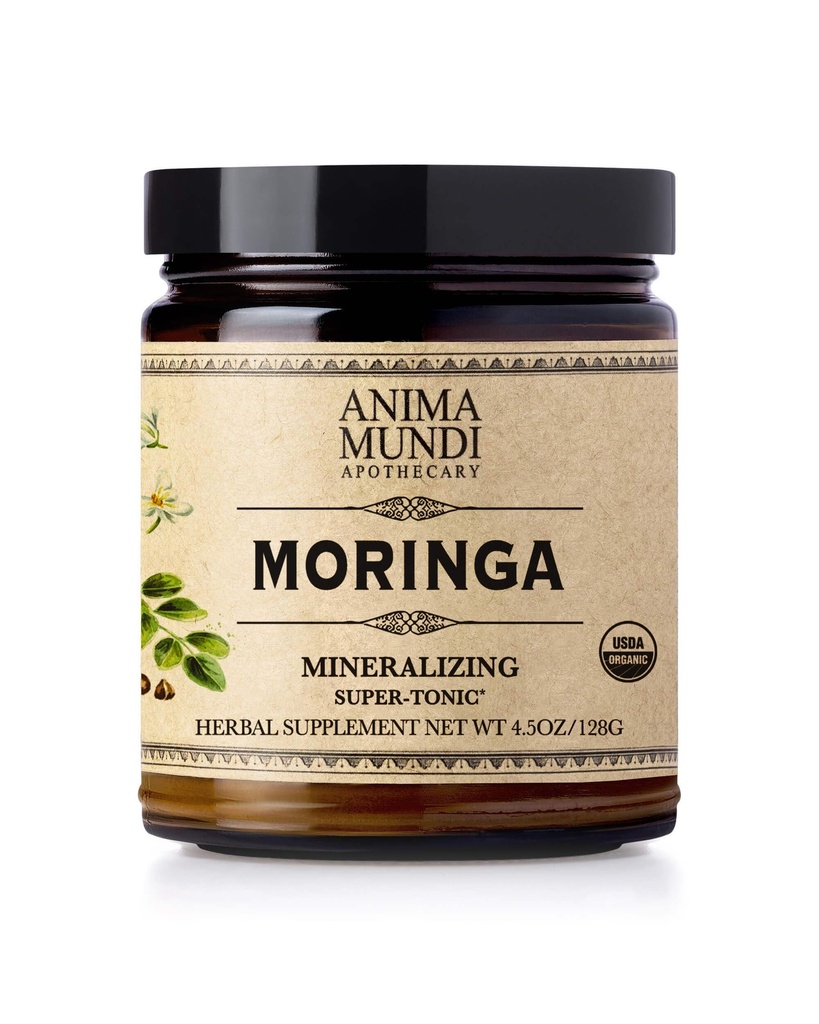 Anima Mundi Apothecary Moringa Leaf Powder - Pure Organic Rainforest Superfood - Energy Support Suplemento, Natural &amp; No GMO Green Powder (6oz / 170g)