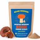 Malama Orgánica Reishi Mushroom Powder, Pure Fruiting Body Extract, Adaptogenic Superfood for Immune Support and Wellness, 100 Servings