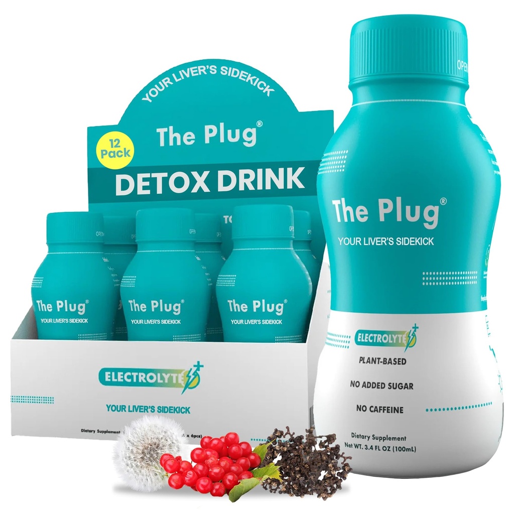 The Plug Liver Cleanse Detox &amp; Repair Drink Electrolytes Organic Herbal Liquid Detoxify Body Plants Supplement Support Weight Loss Natural Health Hydrate Sports Energy Immunity Shots Minerals Vitamins