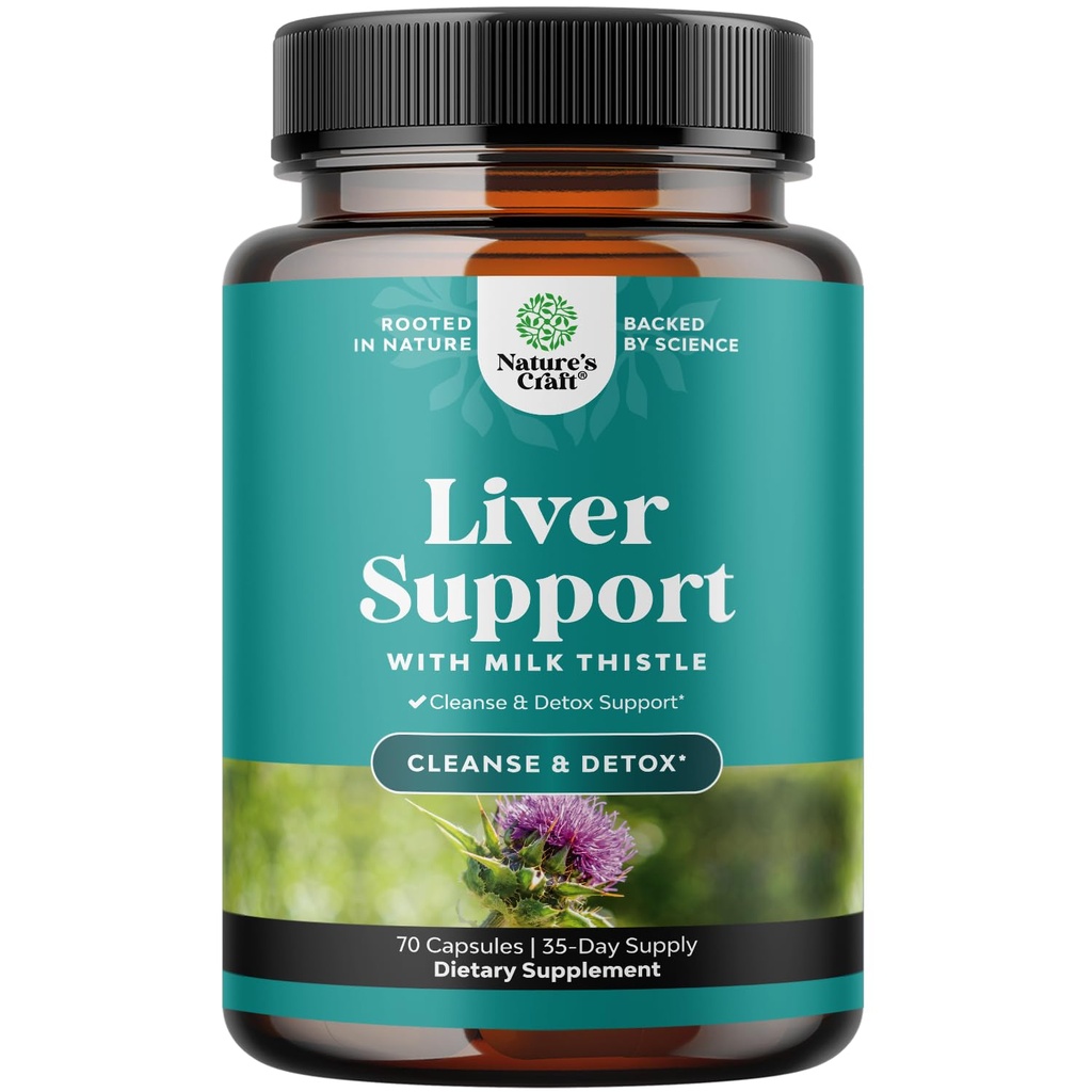 Liver Cleanse Detox " Repair - Milk Thistle Supplement for Digestion & Immune Health - Ginger Root, Choline " Dandelion Root - Herbal Liver Support with Silymarin, Beetroot & Artichoke - 70 Count
