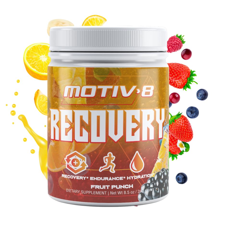 Hidratación y recuperación de motiv-8, bebida de recuperación de electrolitos, mayor resistencia, mejora de la recuperación, libre de azúcar (60 servidos, fruta picante)