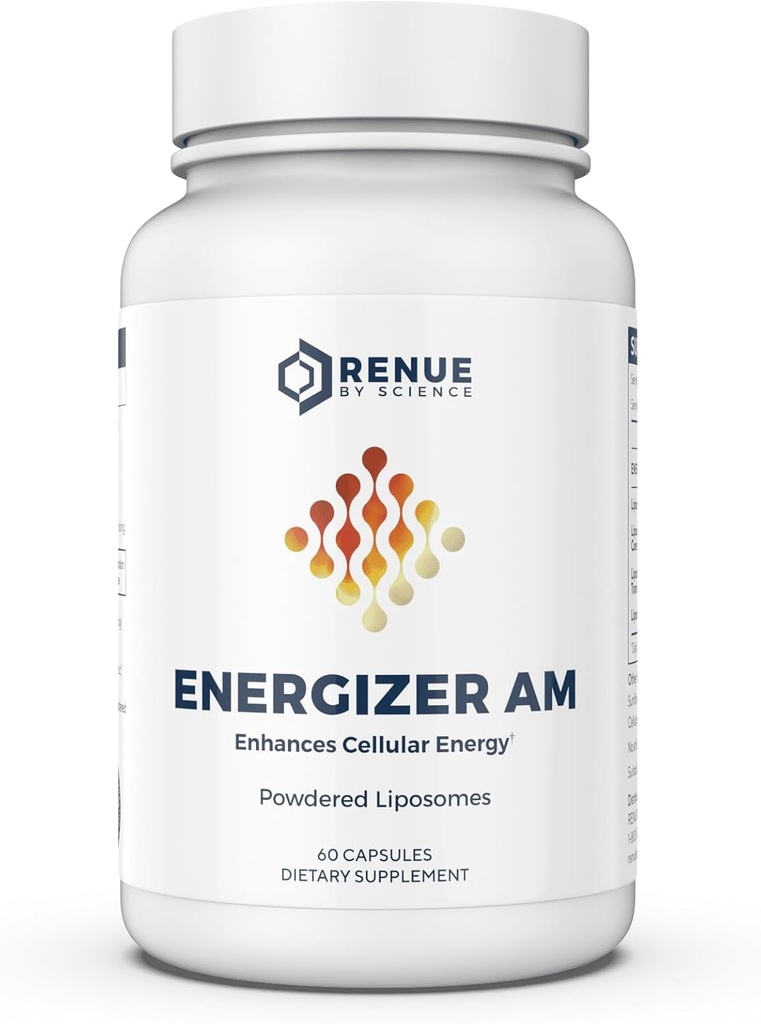 Renue By Science Energizer AM ANTE Liposomal Resveratrol Hesperidin &amp; Green Tea Supplement  60 Capsules with Trans Resveratrol (65mg) Hesperidin (150mg) Green Tea Extract (35mg) - Non-GMO ← Made in USA