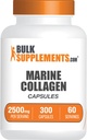 BulkSupplements.com Colágeno Marino - Suplemento Colágeno de Peces, Colágeno para Hombres - Collagen Hidrolyzed, Gluten Free, 5 cápsulas por Serving, 300 cápsulas (Pack of 1)