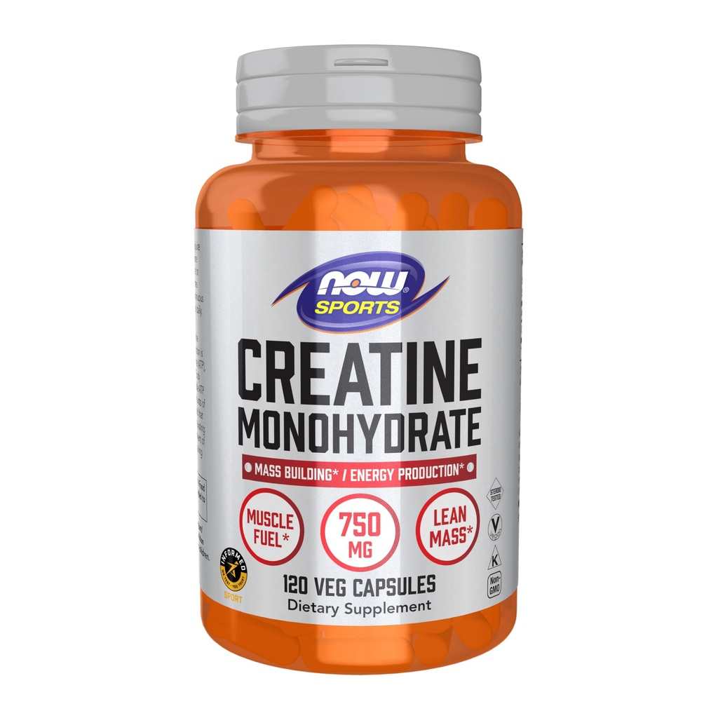 AHORA Foods Sports Nutrition, Creatine Monohydrate 750 mg, Mass Building*/Energy Production*, 120 Veg Capsules