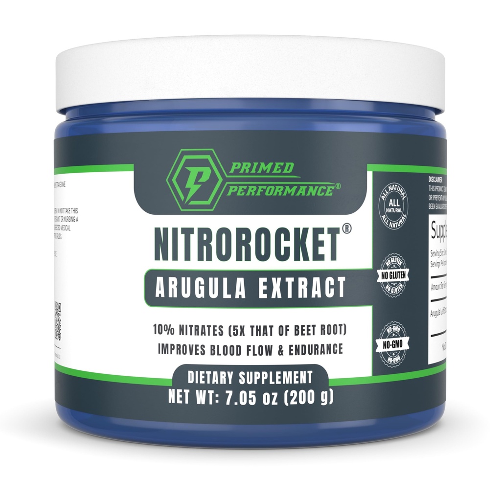 NitroRocket Nitric Oxide Supplement – Boost Circulation, Blood Flow, Endurance & Energy – Plant-Based Nitrate Booster for Men & Women – 200g Powder