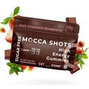 SGC Concentración más alta 100mg Caffeine per Gummy, 2 Gummies per Pack, 6-Pack Mocca Shots Sugar-Free Strawberry Plant-Based nootropic Instant Energy with Ginkgo biloba, Theobromine.