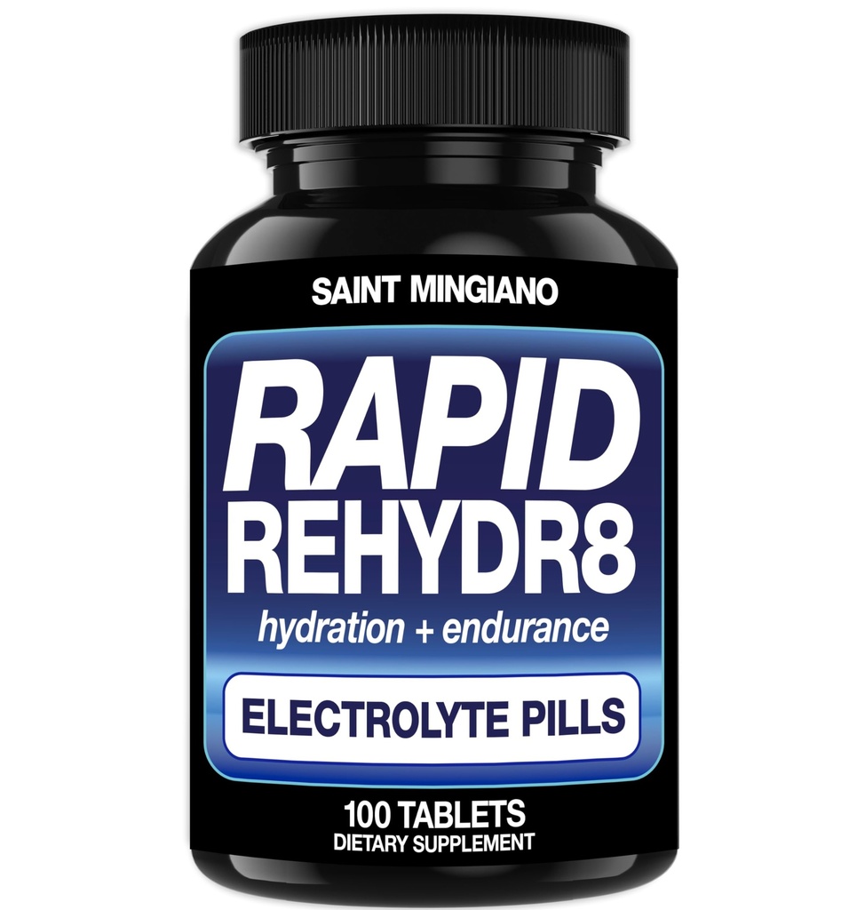 Tablas de electrolitos de rehidratación rápida 100 cápsulas – Ayuda de píldoras de hidratación en la prevención de calambres y apoyos resistencia muscular y recuperación - 100 cápsulas fáciles de absorber
