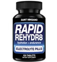 Tablas de electrolitos de rehidratación rápida 100 cápsulas – Ayuda de píldoras de hidratación en la prevención de calambres y apoyos resistencia muscular y recuperación - 100 cápsulas fáciles de absorber